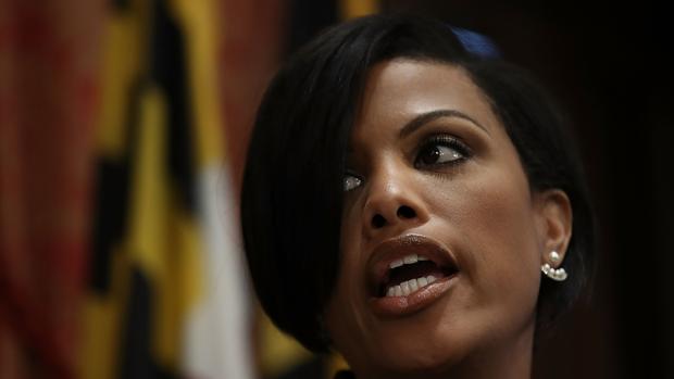 La alcaldesa de Baltimore, Stephanie Rawlings-Blake, durante la presentación del informe del Departamento de Justicia