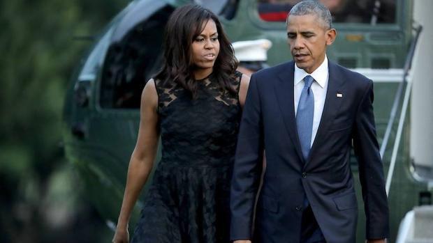 La primera dama de Estados Unidos, Michelle Obama, junto al presidente