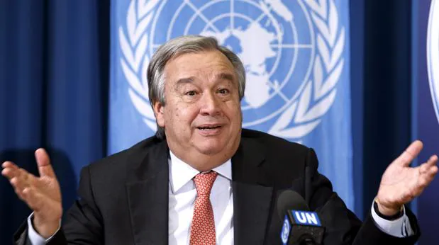 Antonio Guterres, durante una cumbre de la ONU en Ginebra como alto comisionado de Naciones Unidas para los Refugiado