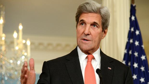 El secretario de Estado norteamericano, John Kerry, este viernes durante una reunión con el ministro de Exteriores francés, Jean-Marc Ayrault