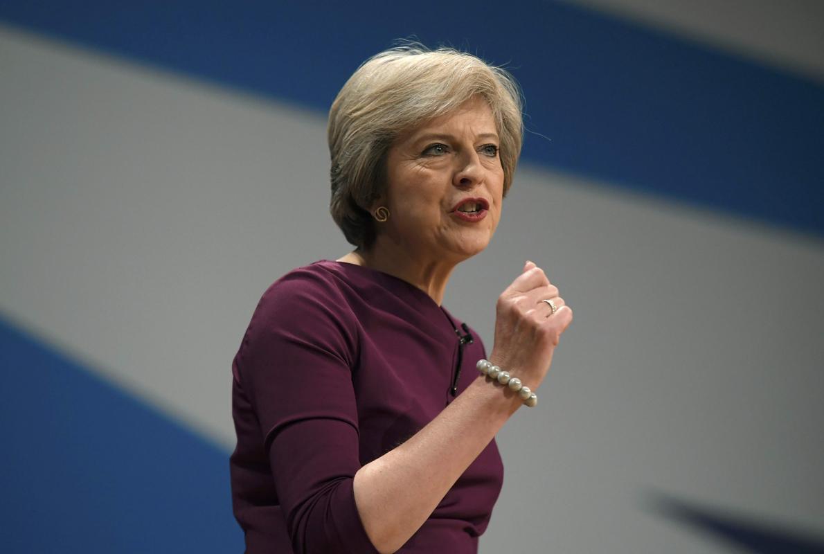 Theresa May, durante la Conferencia anual del Partido Conservador