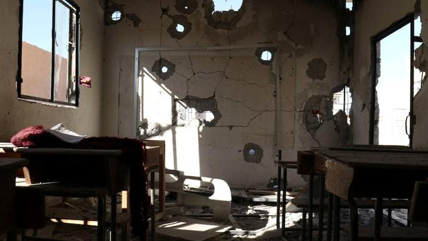 La escuela de la localidad siria de Has después de los bombardeos