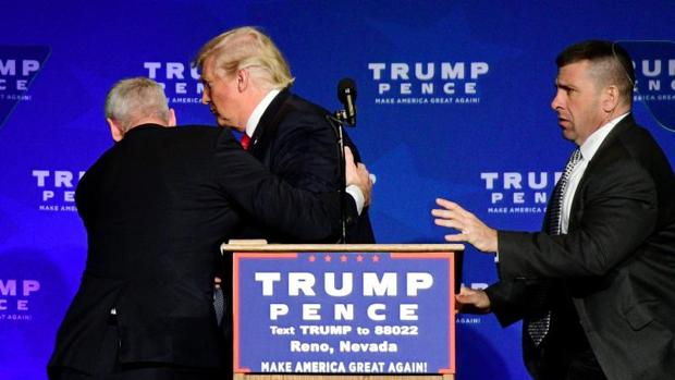 Imagen de Trump durante un acto electoral en Nevada