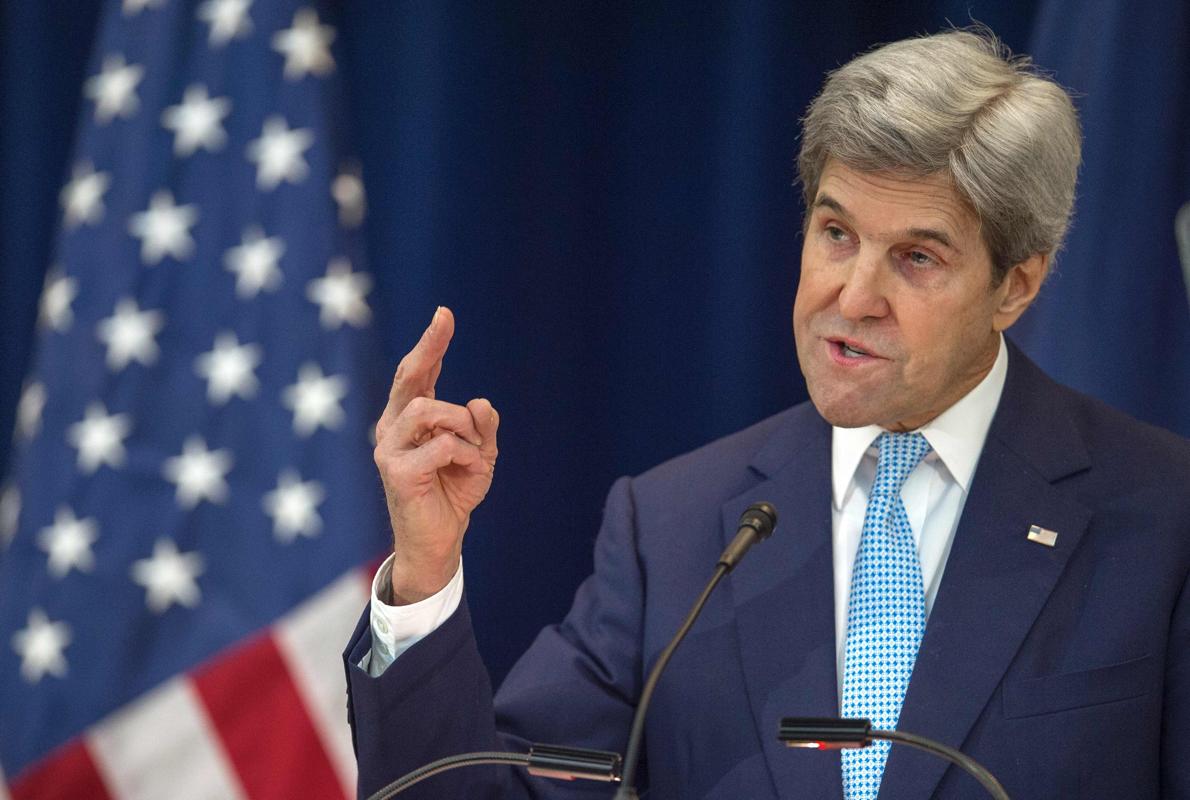 John Kerry, durante el discurso