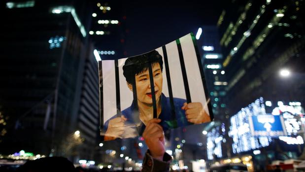 Imagen de una protesta conta la presidenta Park Geun-hye