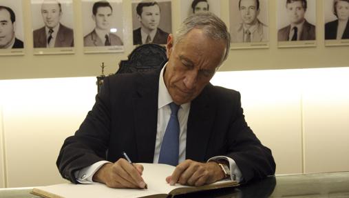 El presidente de Portugal, Marcelo Rebelo, durante un acto oficial en la ciudad lusa de Guarda