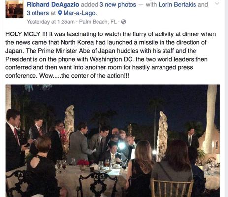 Facebook de uno de los miembros de Mar-a-Lago