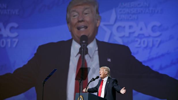 Donald Trump, durante su discurso ante la CPAC
