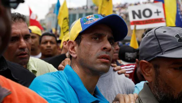 Henrique Capriles, en una manifestación este jueves en Caracas