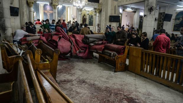 Una de las iglesias koptas tras al atentado