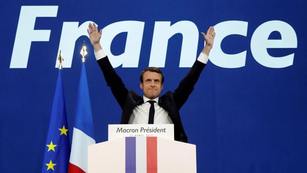 Emmanuel Macron, tras la primera vuelta de las elecciones presidenciales en Francia