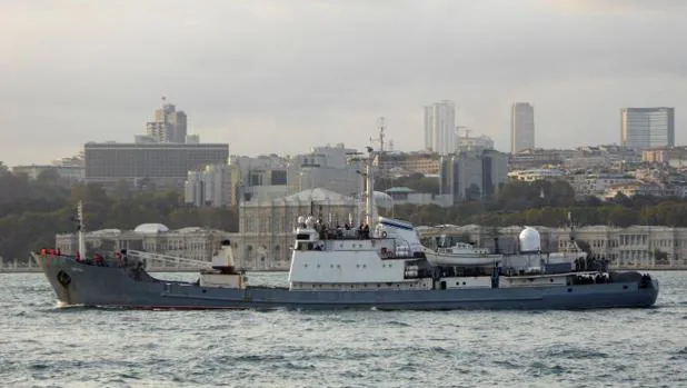 Imagen del barco espía ruso «Liman» tomada en septiembre de 2016