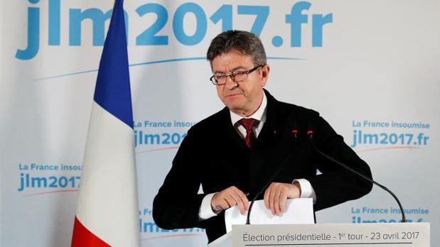 Mélenchon tras conocer los resultados de la primera vuelta