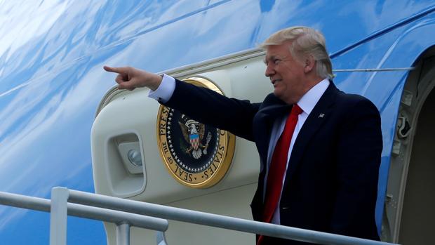 Donald Trump, a su llegada al aeropuerto de Atlanta (Georgia) este viernes