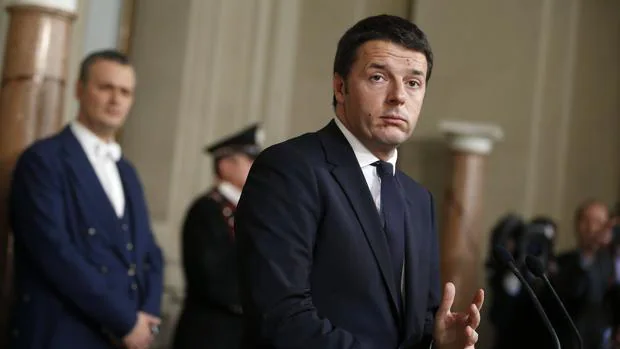 Renzi, en una declaración ante la prensa cuando era primer ministro