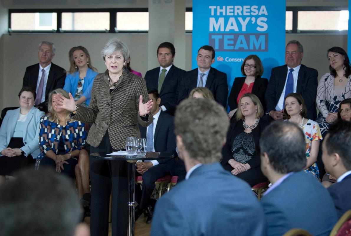 Theresa May, ayer en Londres