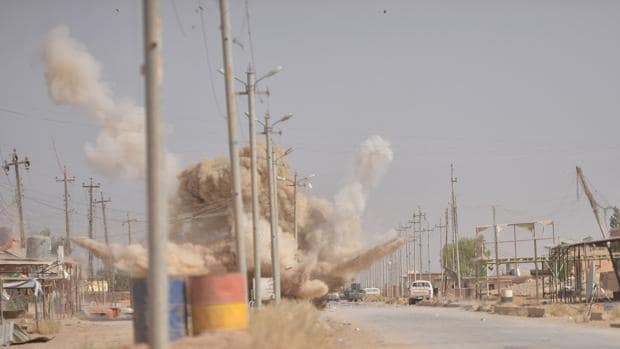 Bombardeo en Mosul