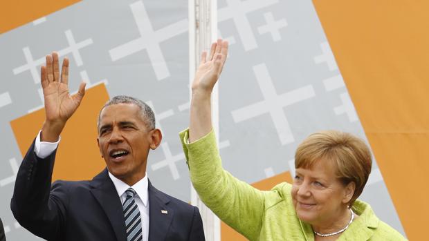 Angela Merkel y Barack Obama han pronunciado su discurso desde la Puerta de Brandenburgo
