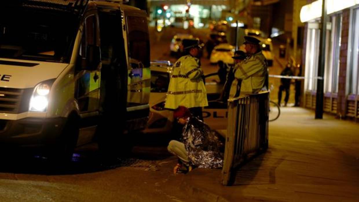 Imagen de las inmediaciones del Manchester Arena minutos después del atentado producido la semana pasada