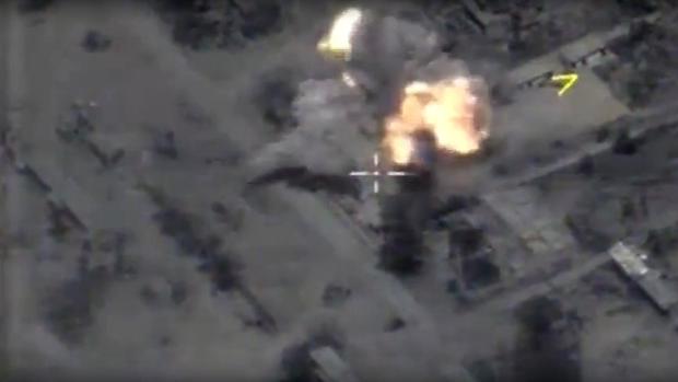 Captura de un vídeo del ataque difundido por el Ministerio de Defensa ruso
