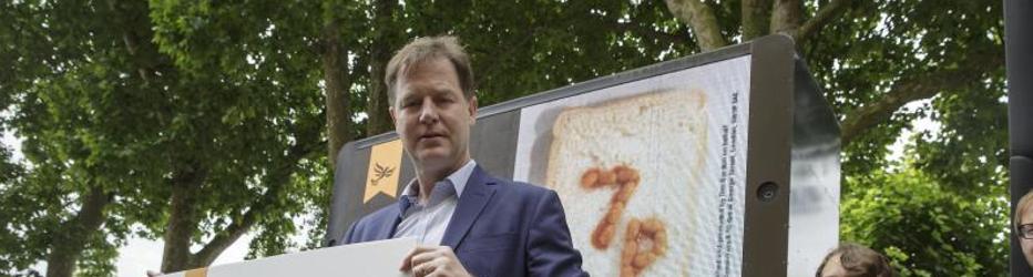 Nick Clegg, durante un acto de campaña esta semana en Kennington, Londres