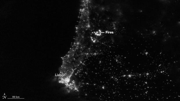 Imagen tomada en la madrugada del 19 de junio, desde el espacio