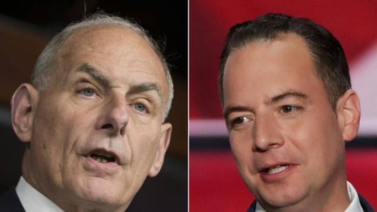 Trump reemplaza al jefe de Gabinete de la Casa Blanca Reince Priebus (derecha) por el general John Kelly