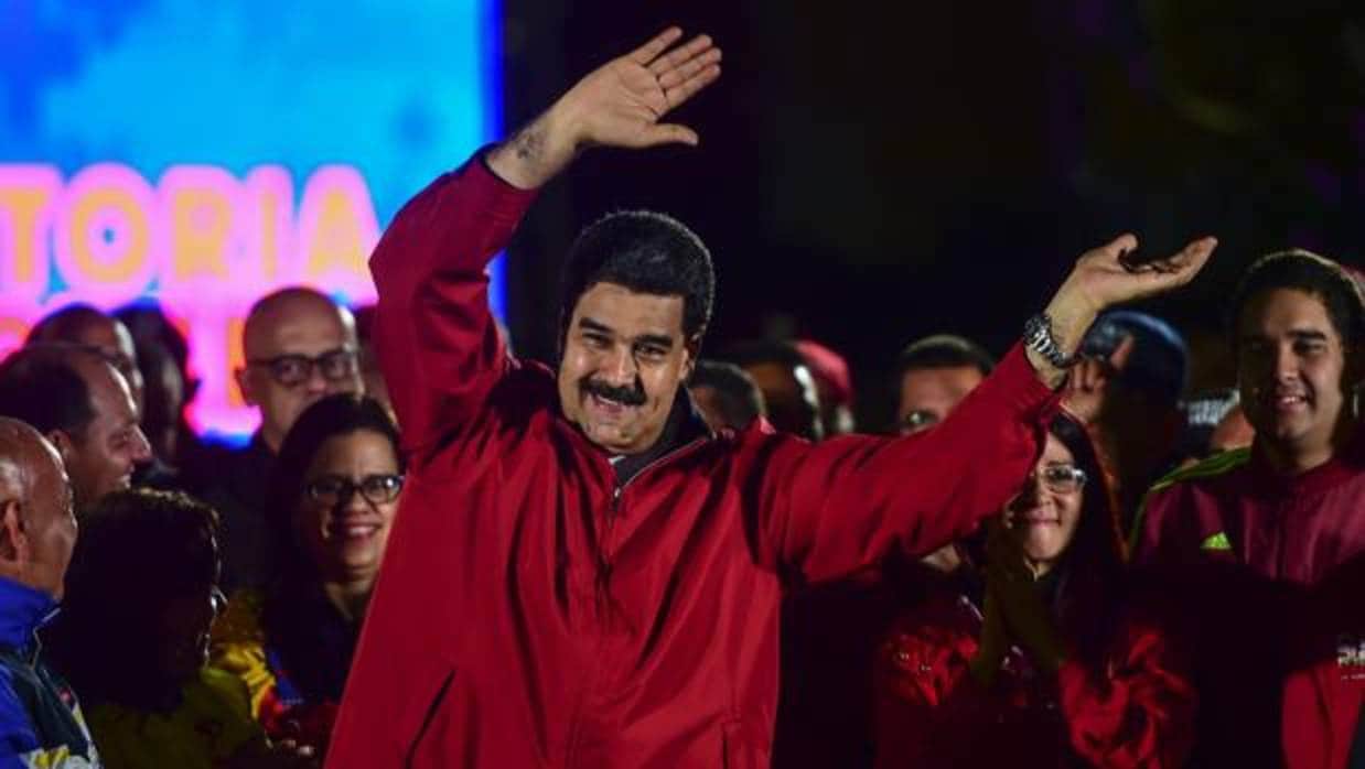 Nicolás Maduro, celebrando el resultado de las elecciones