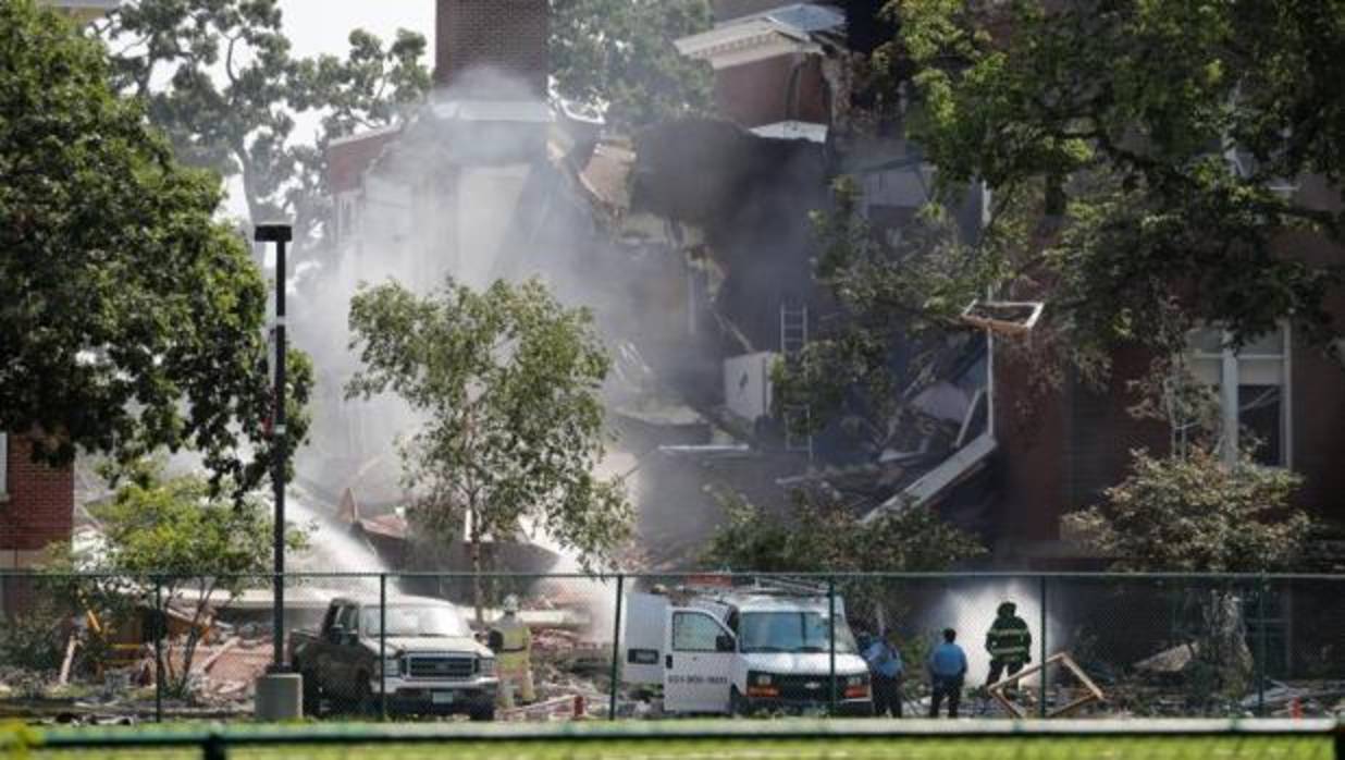 Imagen del colegio tras la explosión