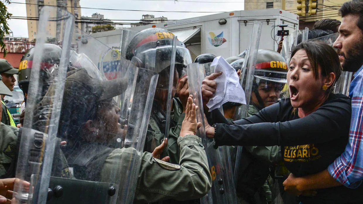 Imagen de archivo de enfrentamientos en Venezuela