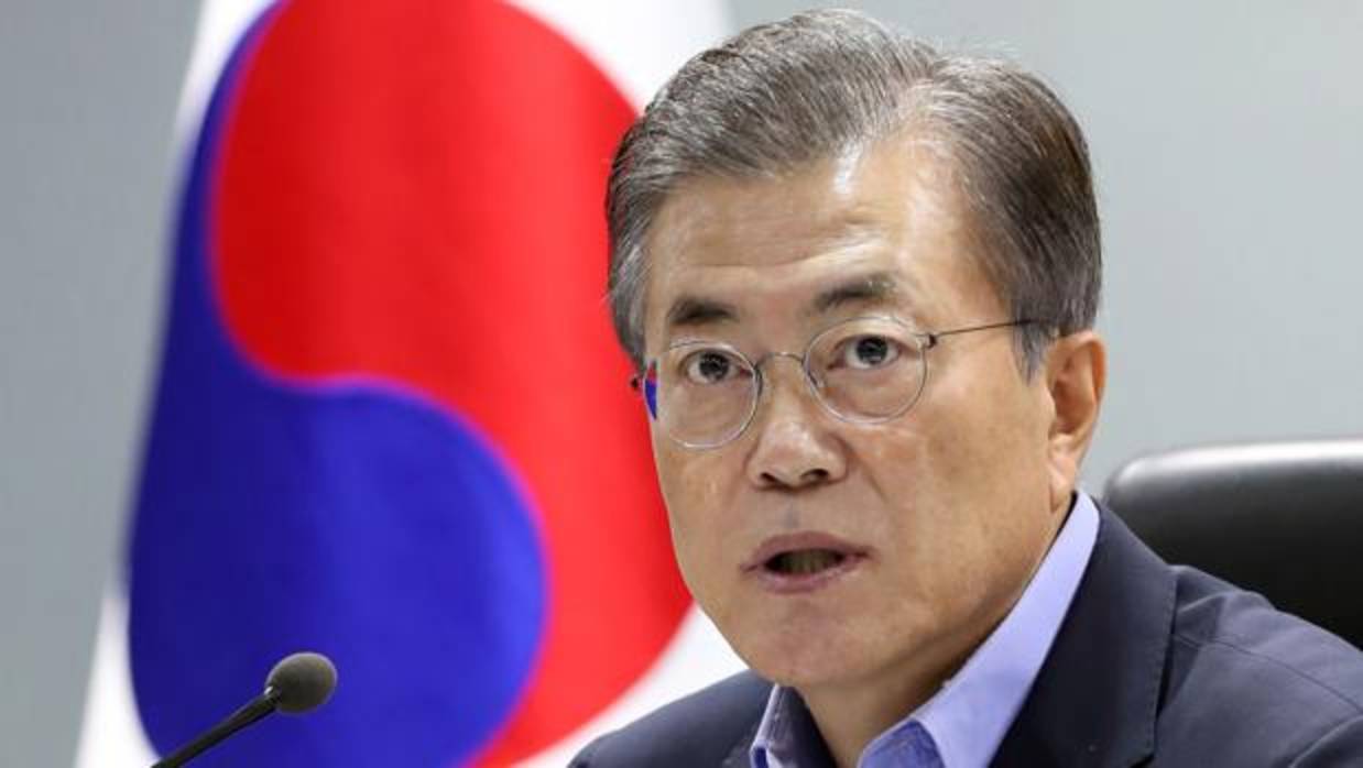 El presidente de Corea del Sur, Moon Jae-in, durante una intervención de urgencia
