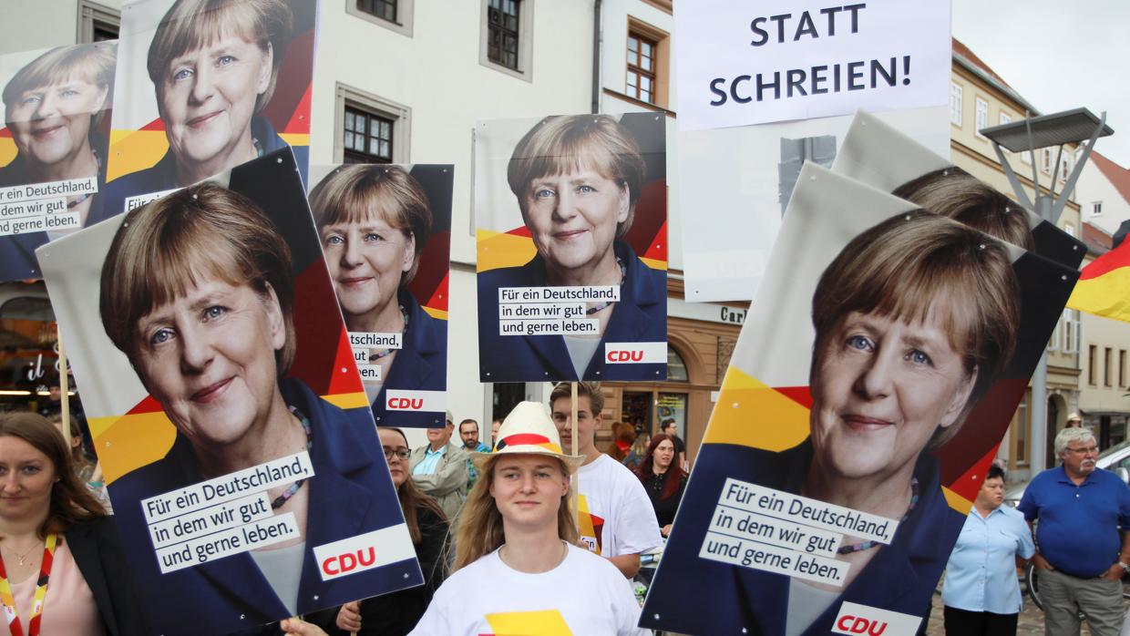 Mitin de Angela Merkel en Torgau