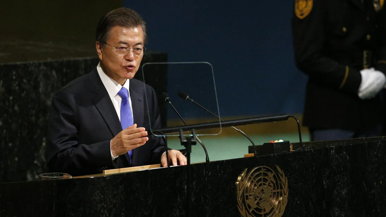 El presidente de Corea del Sur, Moon Jae-in, ante la Asamblea General de la ONU