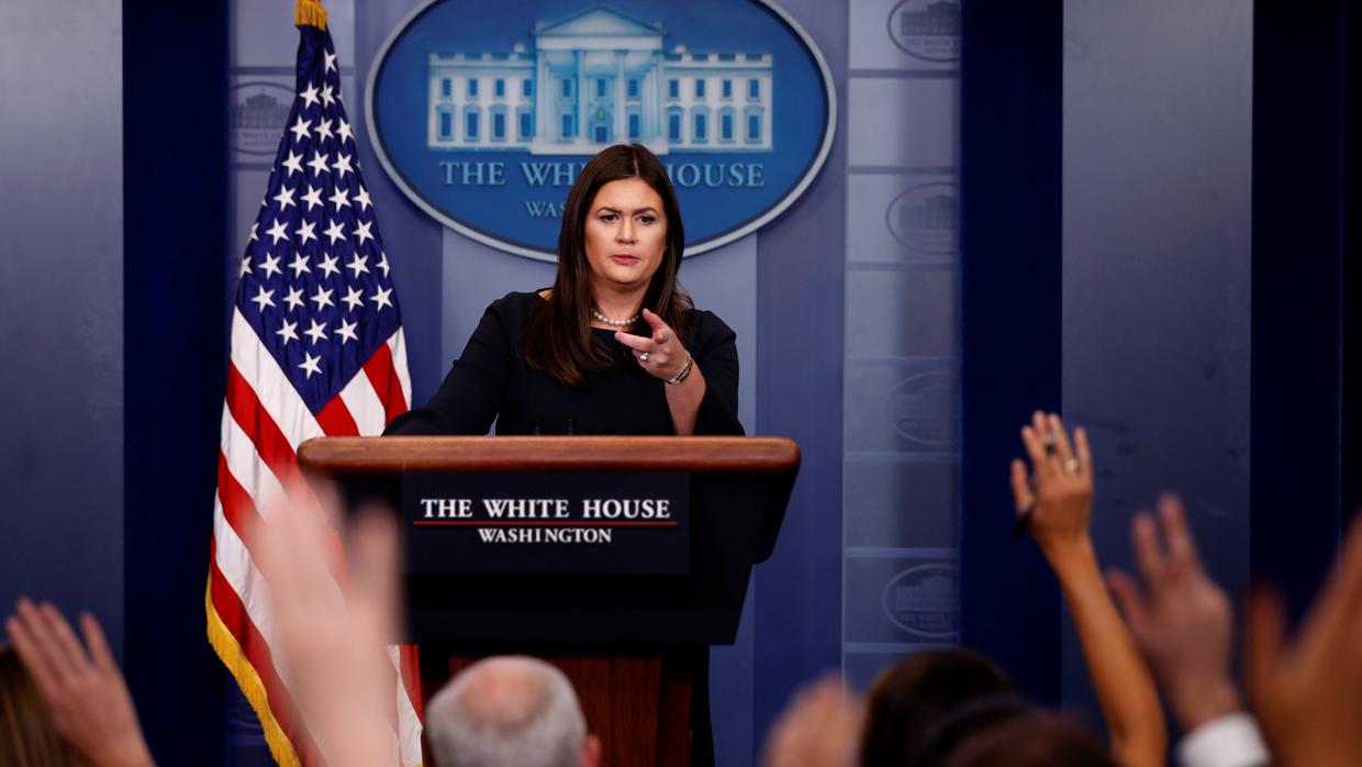 la portavoz de la Casa Blanca, Sarah Sanders