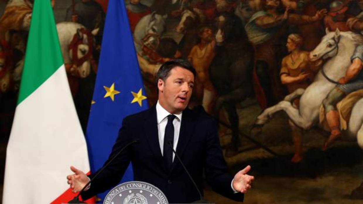 Foto de Matteo Renzi después de anunciar su renuncia, en diciembre del año pasado