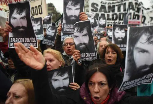 Manifestación en Buenos Aires para reclamar la aparición de Santiago Maldonado