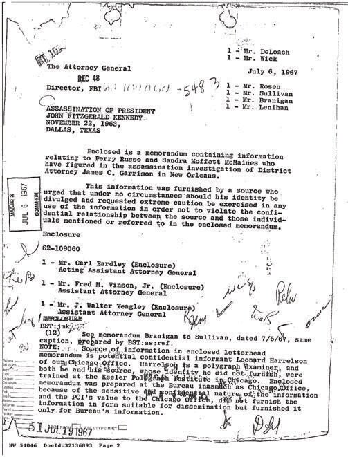 Uno de los documentos desclasificados por el Archivo Nacional
