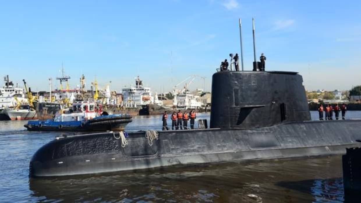 Una imagen del submarino ARA San Juan, en el puerto de Buenos Aires