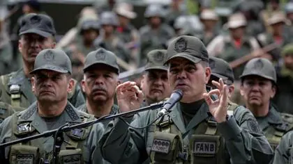 Vladimir Padrino, ministro de Defensa venezolano, durante un acto militar en Caracas