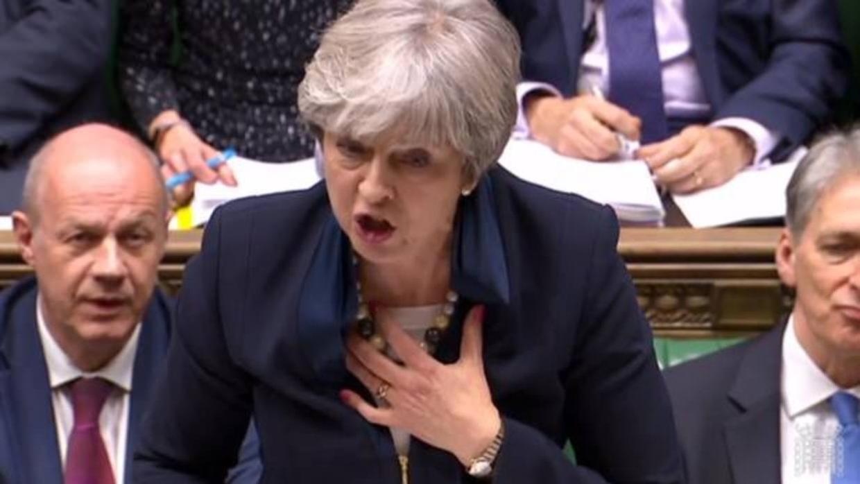 Theresa May interviene en la Cámara de los Comunes este miércoles