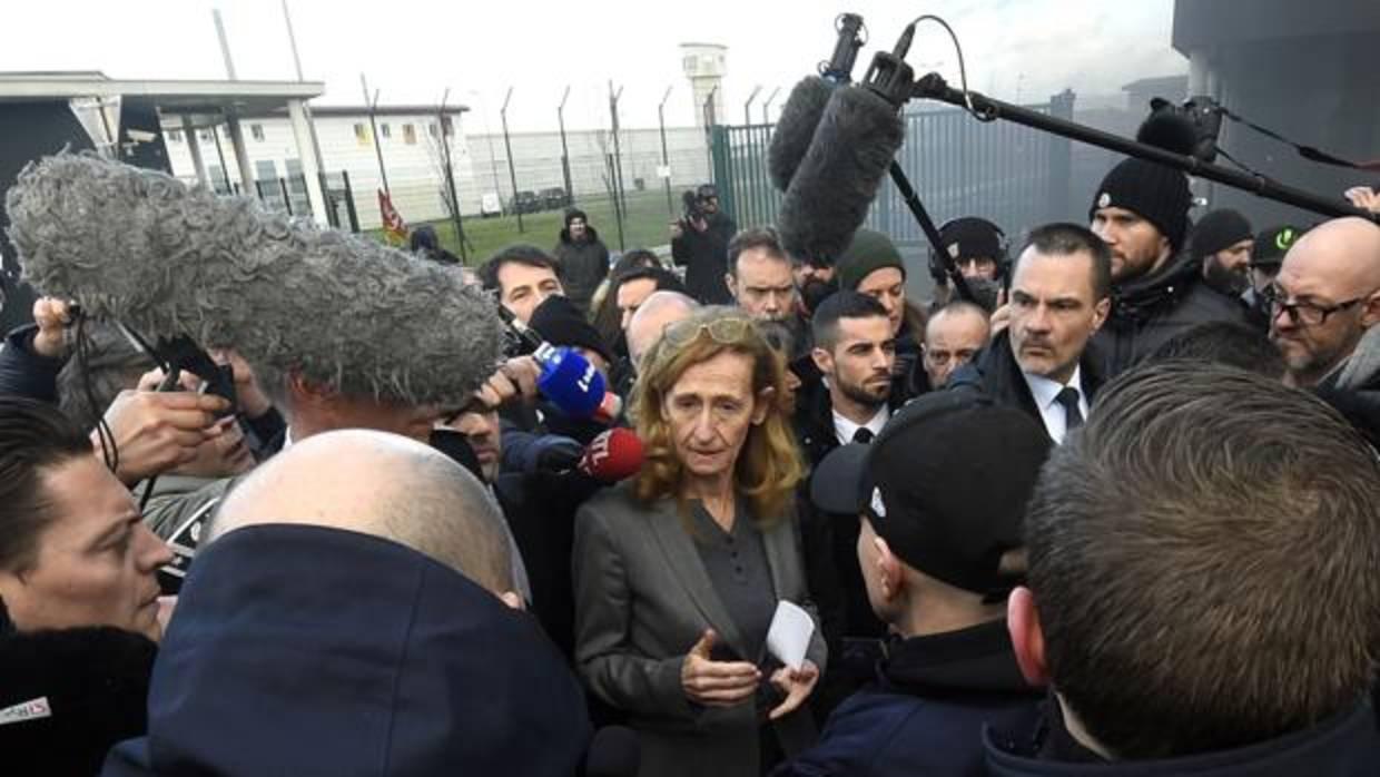 La ministra de Justicia de Francia, Nicole Belloubet, tras visitar la prisión de Vendin-le-Vieil el pasado día 16