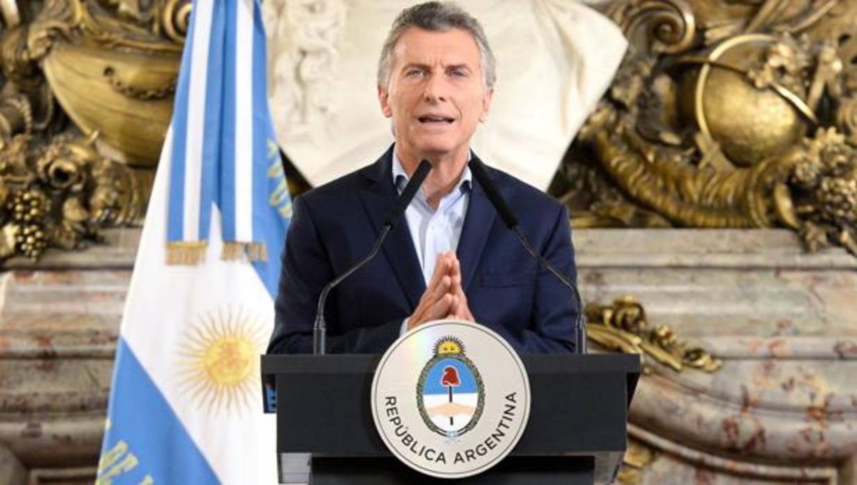 El presidente Macri, hoy, durante una comparecencia en la Casa Rosada, en Buenos Aires