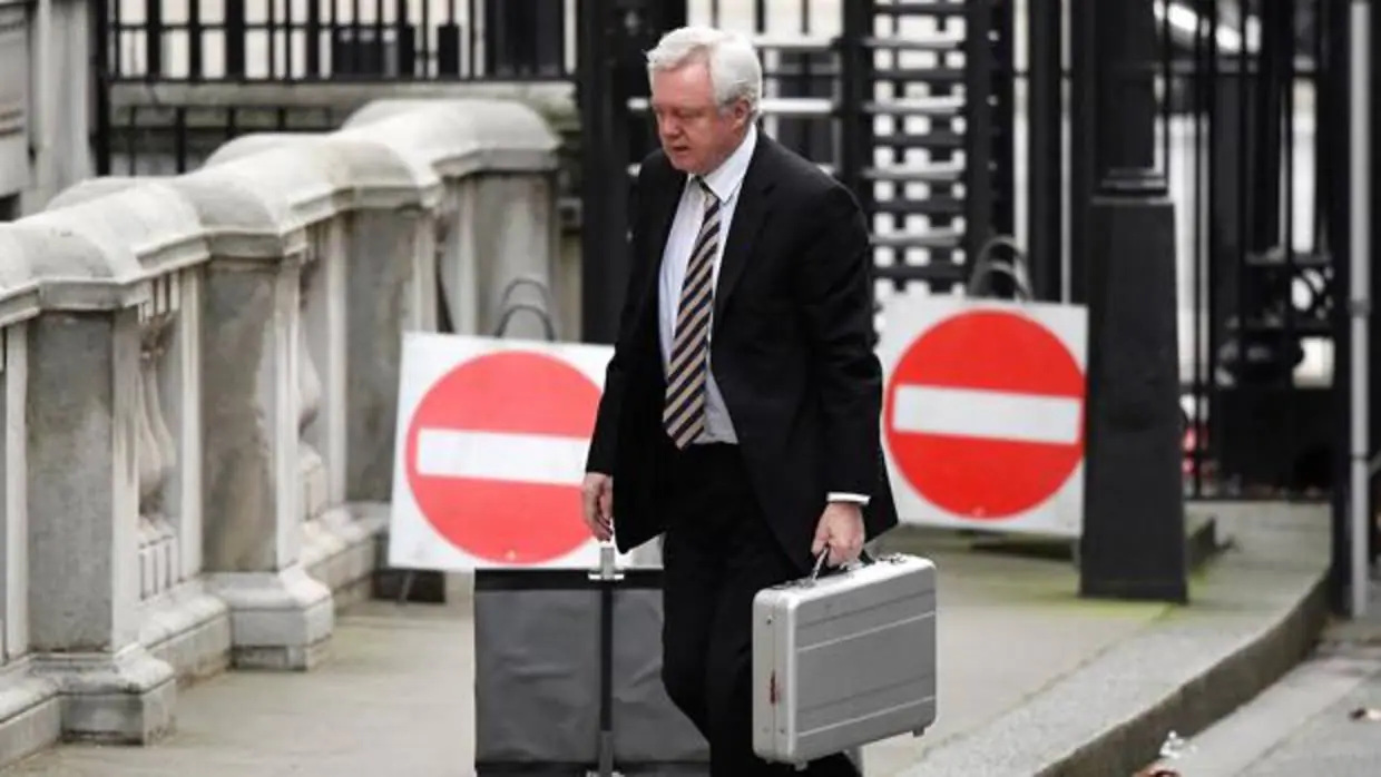 El Secretario de Estado de Gran Bretaña para la Salida de la Unión Europea David Davis llega a Downing Street