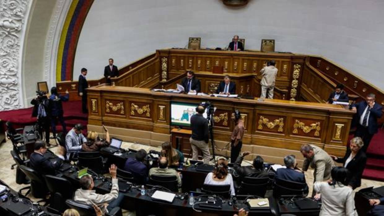 Vista general de una sesión de la cámara legislativa del Parlamento venezolano