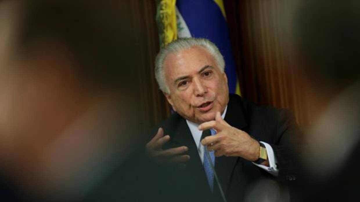 El presidente Temer, durante una reunión con gobernadores y ministros en Brasilia esta semana