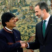 Felipe VI recibe a Evo Morales