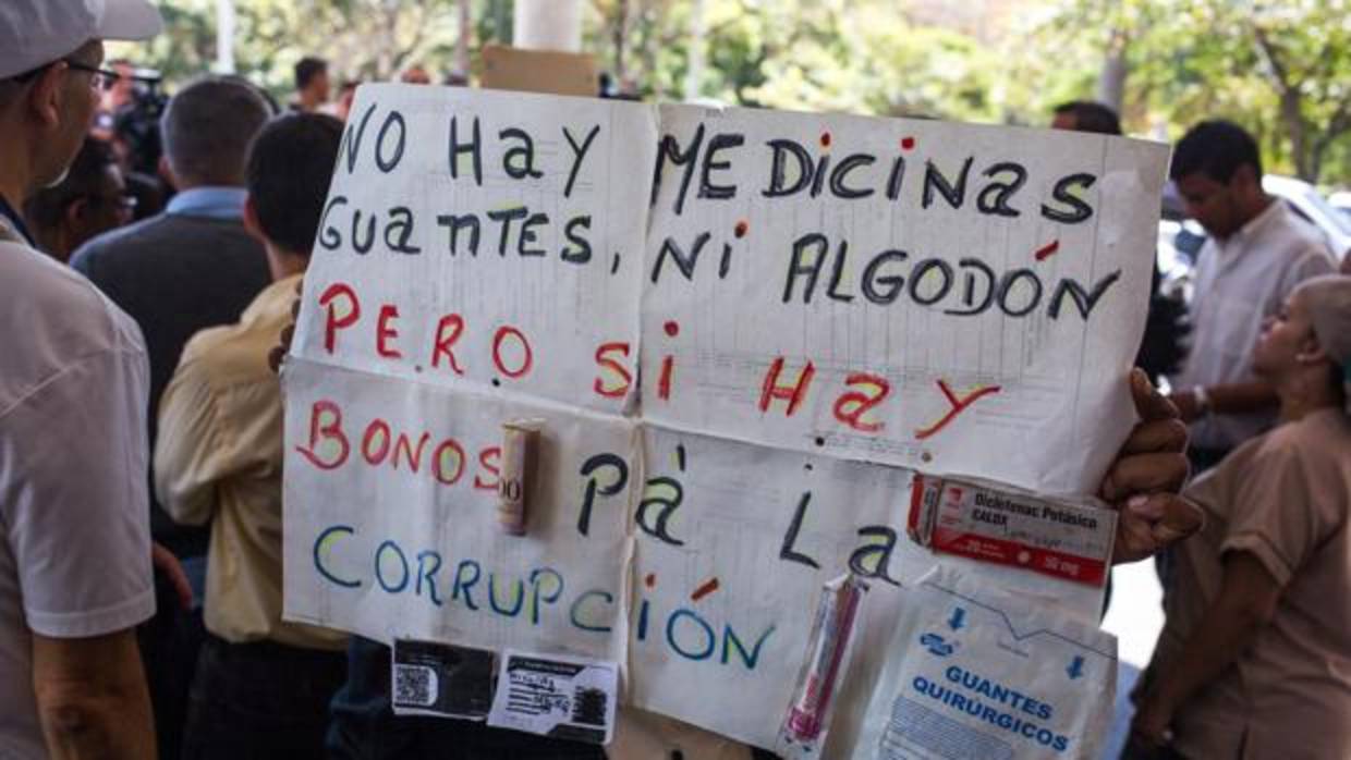 Protesta esta semana ante el Hospital Universitario de Caracas