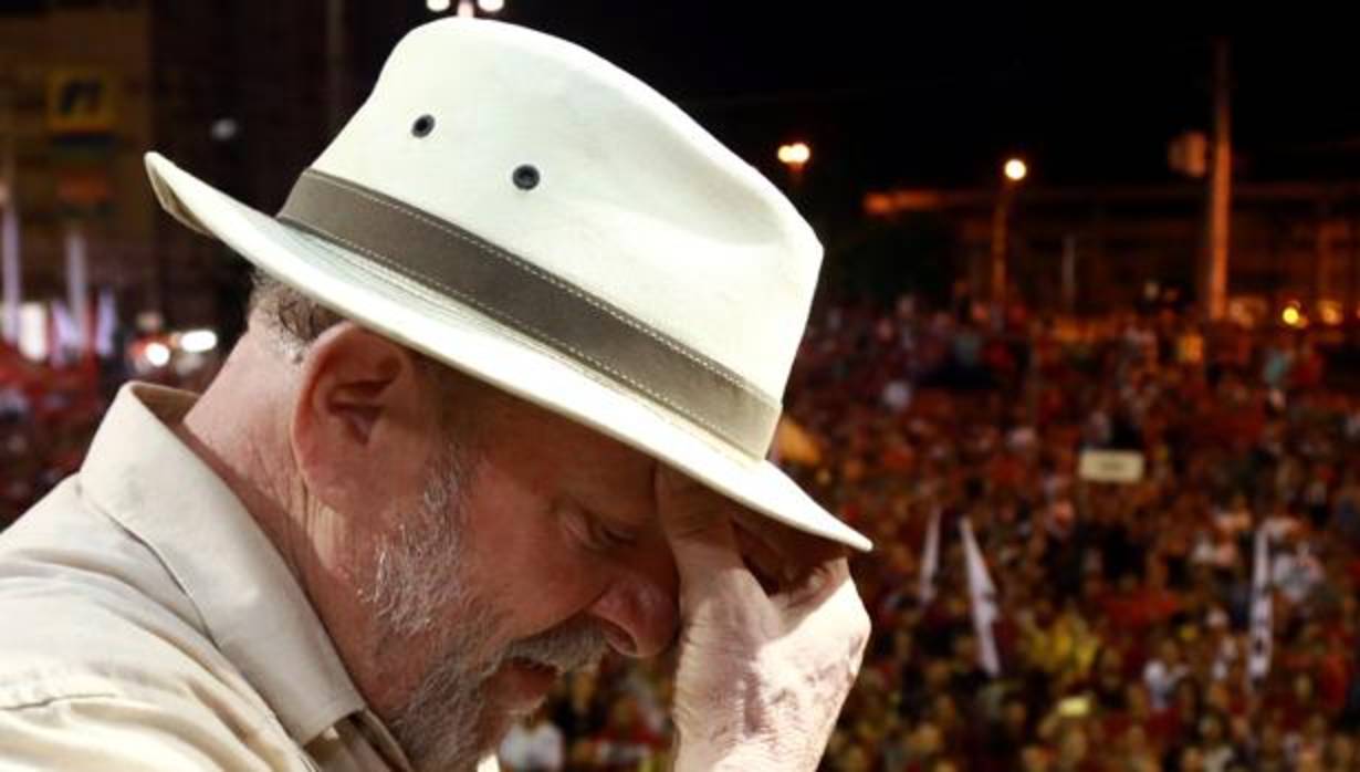 El expresidente Lula da Silva, durante un mitin la semana pasada