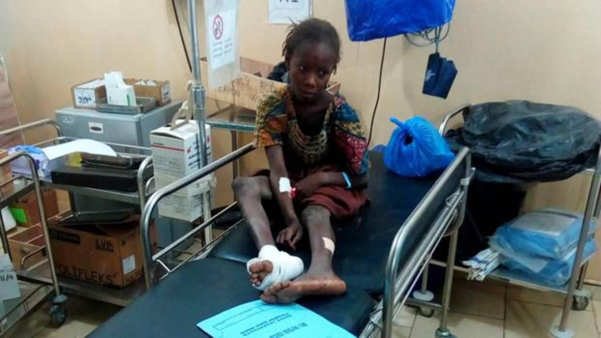 Una joven herida en un hospital tras el ataque de Boko Haram en Maiduguri