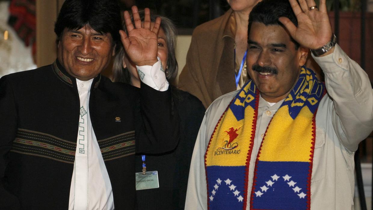 Evo Morales y Nicolas Maduro en un encuentro en Bolivia
